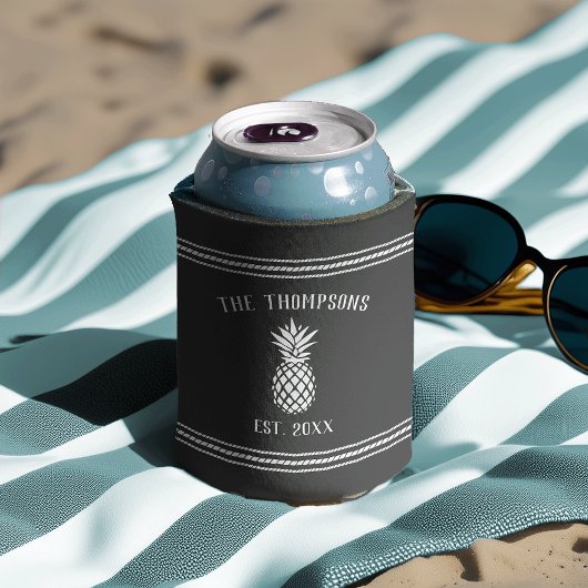 Rustic Pineapple Persoonlijke familienaam Blikjeskoeler
