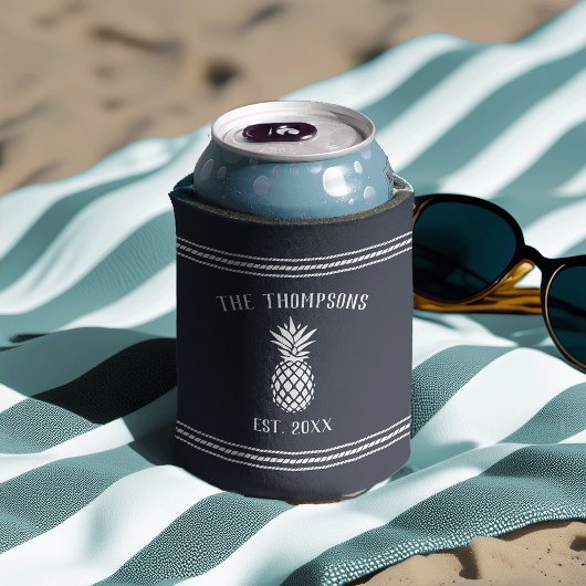Rustic Pineapple Persoonlijke familienaam Blikjeskoeler