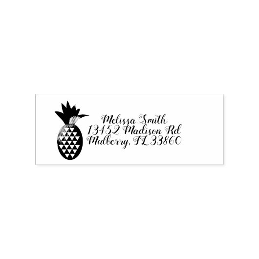Rustic Pineapple Return-adres Rubberstempel (Afrduk)