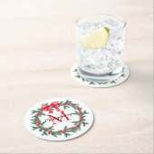 Rustic Pinecone | Bauble Kerstmis Wreater Monogram Ronde Kartonnen Onderzetter (Insitu)