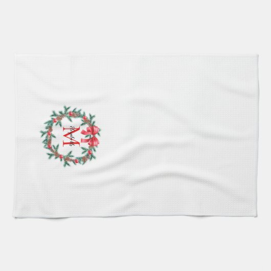 Rustic Pinecone | Bauble Kerstmis Wreater Monogram Theedoek (Horizontaal)