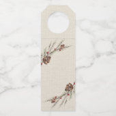 Rustic Pinecone Kerstfeestdag Flessenhanger (Achterkant)