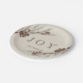 Rustic Pinecone Kerstfeestdag Papieren Bordje (Gekanteld)