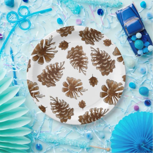 Rustic Pinecone Papieren Bordje (Feest)