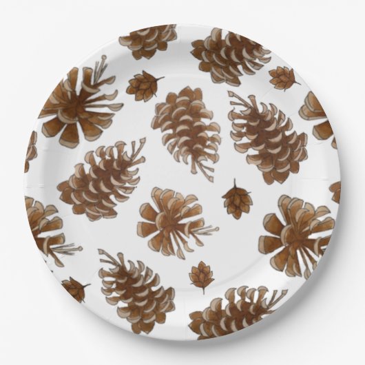 Rustic Pinecone Papieren Bordje (Voorkant)