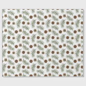 Rustic Pinecone Pine Tree Leaves Pattern Gift Cadeaupapier (Vlak)