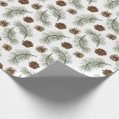 Rustic Pinecone Pine Tree Leaves Pattern Gift Cadeaupapier (Hoek)