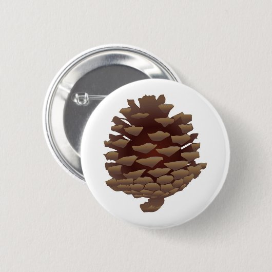 Rustic Pinecone Ronde Button 5,7 Cm (Voorkant /achterkant)