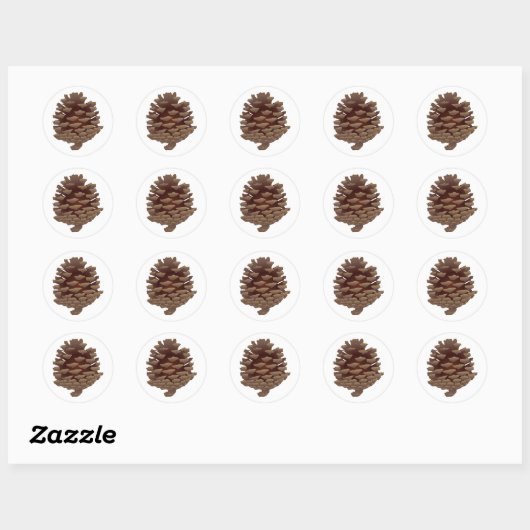 Rustic Pinecone Ronde Sticker (Vel)