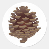 Rustic Pinecone Ronde Sticker (Voorkant)