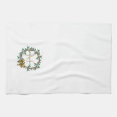 Rustic Pinecone | Sterren kerstgeschreeuw monogram Theedoek (Horizontaal)