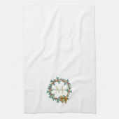 Rustic Pinecone | Sterren kerstgeschreeuw monogram Theedoek (Verticaal)