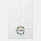 Rustic Pinecone | Sterren kerstgeschreeuw monogram Theedoek (Verticaal)