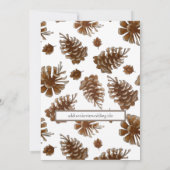 Rustic Pinecone Waterverf Save the Date Aankondiging (Achterkant)
