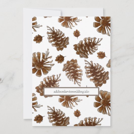 Rustic Pinecone Waterverf Save the Date Aankondiging (Achterkant)