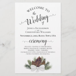Rustic Pinecones Budget Wedding Programme