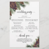 Rustic Pinecones Budget Wedding Programme (Achterkant)