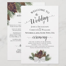 Rustic Pinecones Budget Wedding Programme