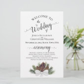 Rustic Pinecones Budget Wedding Programme (Staand voorkant)