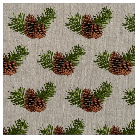Rustic Pinecones en Branches Stof (Swatch)