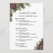 Rustic Pinecones Huwelijks Evenementen & Tijdschem Programmakaart (Voorkant)
