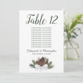 Rustic Pinecones Table Seating Chart Card Large (Staand voorkant)