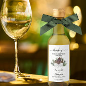 Rustic Pinecones Winter Wedding Bedankt Mini Wijn Etiket