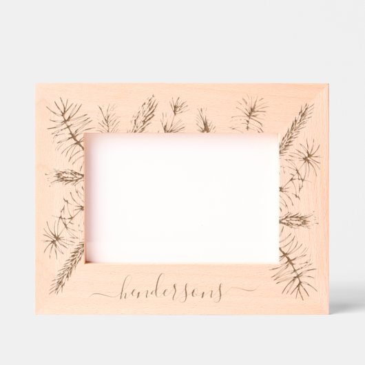 Rustic Pines aangepaste naam Whimsy Script Gegraveerde Lijstjes (Voorkant)