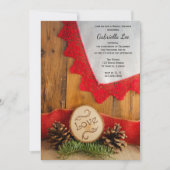 Rustic Pines and Red Lace Winter Bridal Shower Kaart (Voorkant)