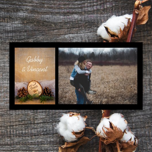 Rustic Pines Bos Bruiloft Dankjewel Bedankkaart