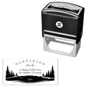 Rustic Pines Elegant Familie Retour Adres Zelfinktende Stempel (In situ)