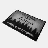 Rustic Pines Gepersonaliseerd (grijs) Welkom Deurmat (Schuin)