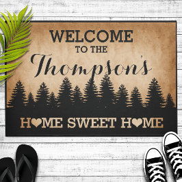 Rustic Pines Persoonlijk (bruin) Welkom Deurmat