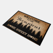 Rustic Pines Persoonlijk (bruin) Welkom Deurmat (Schuin)