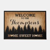 Rustic Pines Persoonlijk (bruin) Welkom Deurmat (Voorkant)