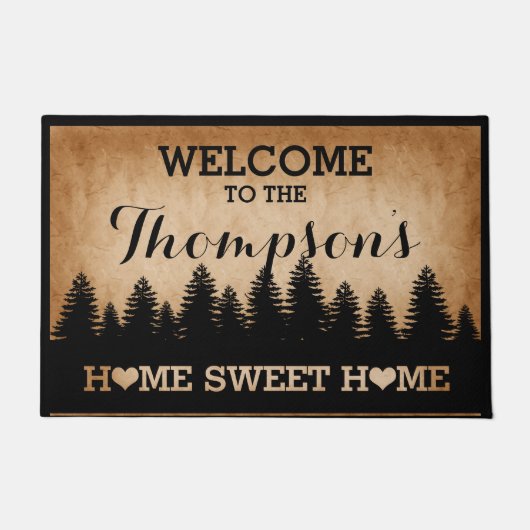 Rustic Pines Persoonlijk (bruin) Welkom Deurmat (Voorkant)