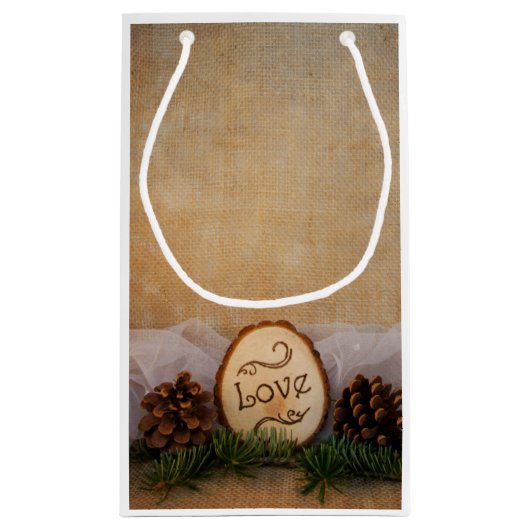 Rustic Pines Woodland Wedding Bedankt Klein Cadeauzakje (Achterkant)