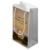 Rustic Pines Woodland Wedding Bedankt Klein Cadeauzakje (Voorkant Gekanteld)