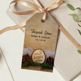 Rustic Pines Woodland Wedding Bedankt voor je favo Cadeaulabel