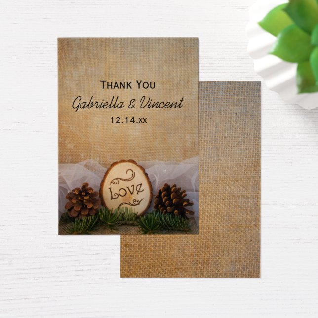 Rustic Pines Woodland Wedding Favor Labels Visitekaartje (Bureau)