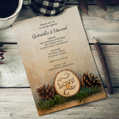 Rustic Pines Woodland Wedding Invitation Kaart