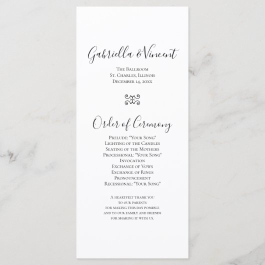 Rustic Pines Woodland Wedding Programme Programmakaart (Achterkant)