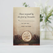 Rustic Pines Woodland Wedding RSVP Reactie Kaartje (Staand voorkant)
