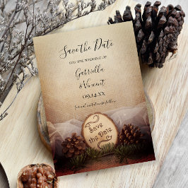 Rustic Pines Woodland Wedding Save the Date