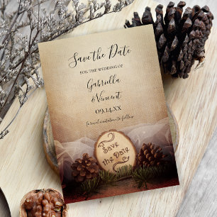 Rustic Pines Woodland Wedding Save the Date