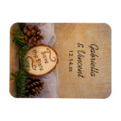 Rustic Pines Woodland Wedding Save the Date Magneet (Horizontaal)