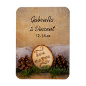 Rustic Pines Woodland Wedding Save the Date Magneet (Verticaal)