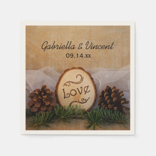 Rustic Pines Woodland Wedding Servet (Voorkant)