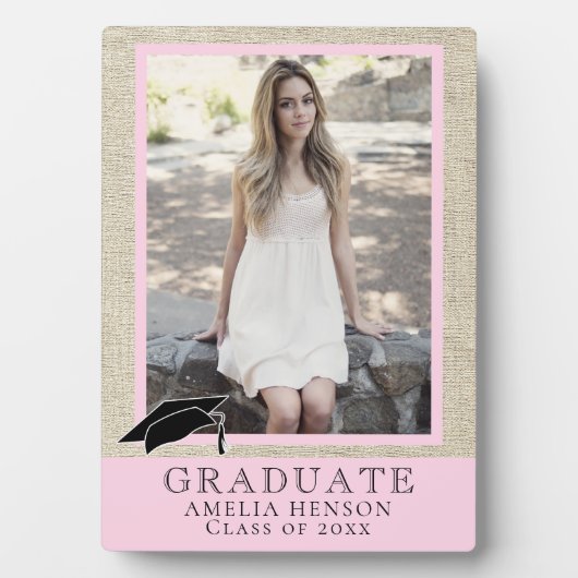 Rustic Pink Afstuderen Afstuderen Foto Fotoplaat (voorkant)