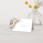 Rustic Pink and White Floral Wedding Place Card Plaatskaartje (Achterkant)